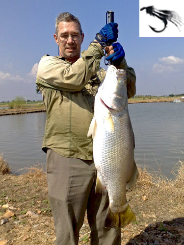 Fly fishing at Boon Mar Ponds Bangkok Thailand.