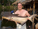 Andrew Morton with a Giant Mekong Catfish.