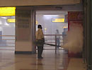 Fumigator in Kolkata Airport - India.