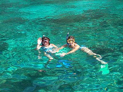Snorkelling on a day charter.