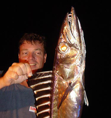 Barracouta during the night.